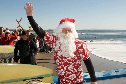 Surfing Santa